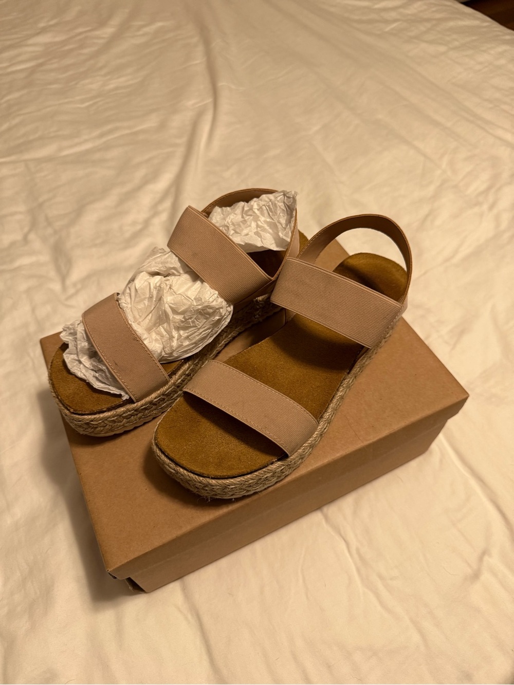 Steve Madden Taupe Espadrille Platform Sandals